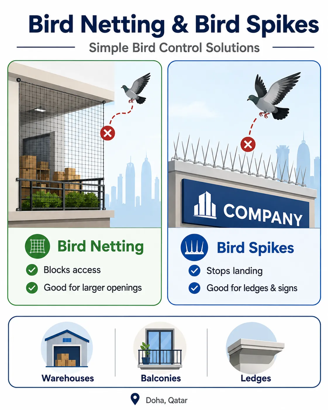Bird Netting And Bird Spikes